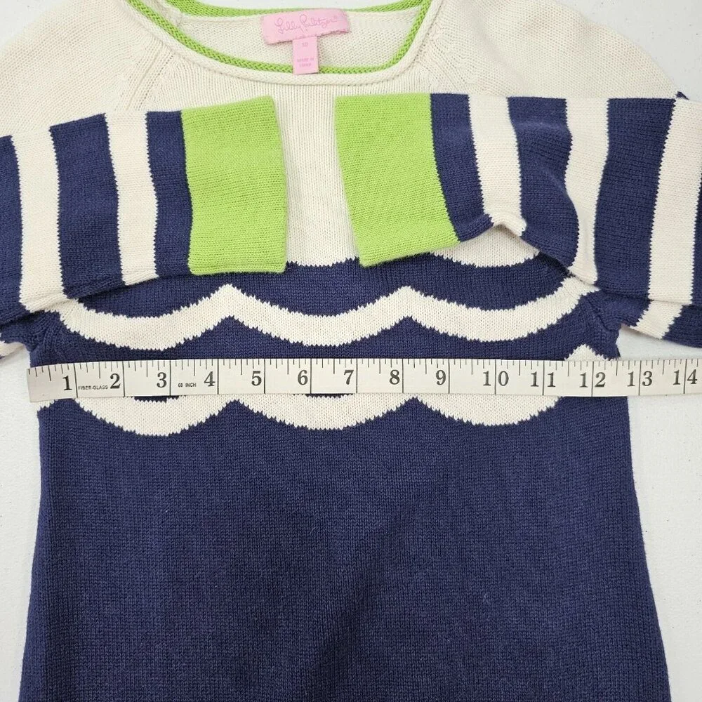 Lilly Pulitzer Girls Sweater Dress Youth 10 Navy Ivory Green Wedding Guest Party - Picture 6 of 9
